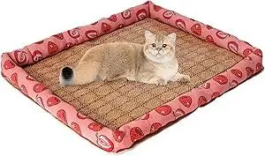 Pet Cooling Mat for Dogs&Cats,23.62×17.72in,Safe Material, Portable&Breathable Pet Cooling Pad for Outdoor/Indoor,as Kennel Blanket/Seat Cover/Ice Bed or Crate Cushion,Easy to Clean(Pink)