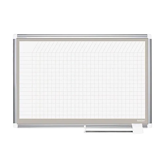 MasterVision® 48"H x 72"W Grid Porcelain Planner Dry Erase Board,