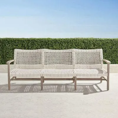 Isola Sofa in Weathered Teak & Washed White Wicker