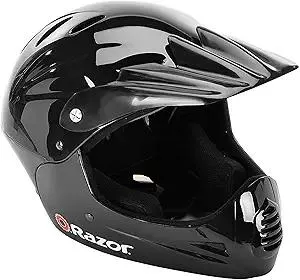 Razor Full Face Youth Helmet - Lightweight Plastic Outer Shell with Adjustable Straps for Young Riders