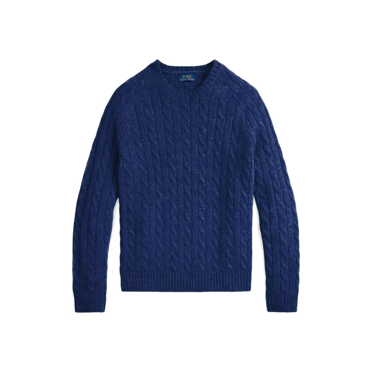 Suede-Patch Cable-Knit Sweater