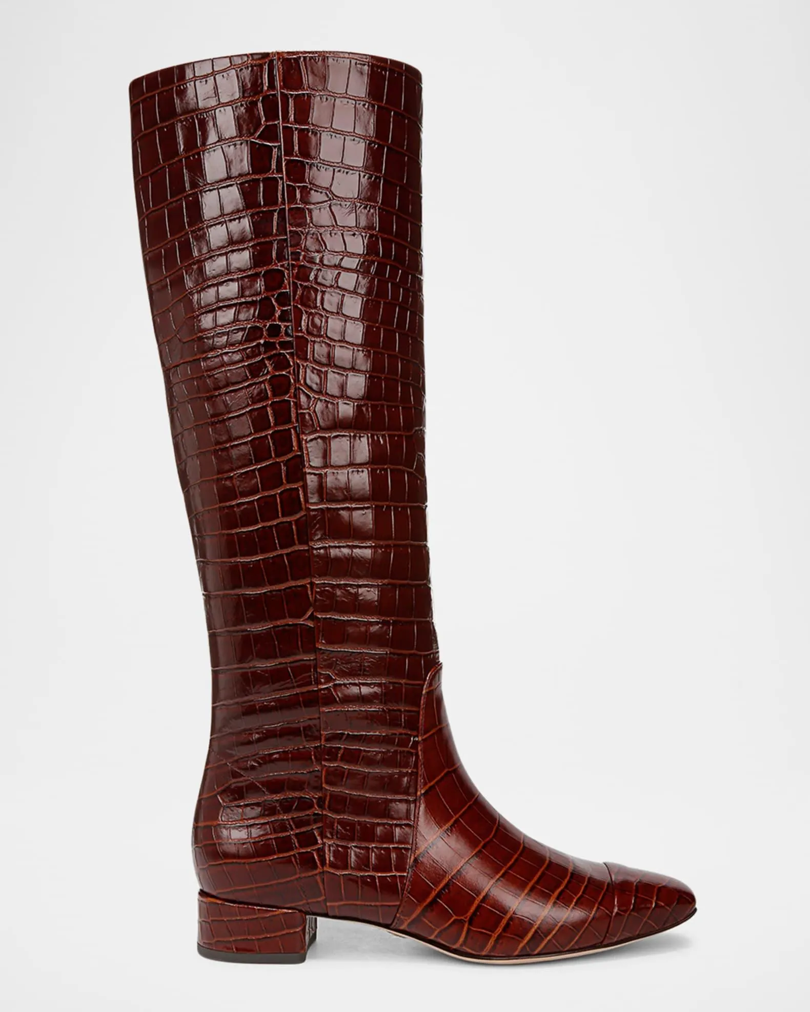 Cecile Croc-Embossed Leather Knee High Boots