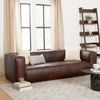 Cigar 92" Leather Sofa - Indiana Brown