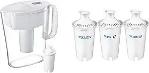 Brita 5 Cup Water Pitcher, White, BPA Free, With 4 Filters