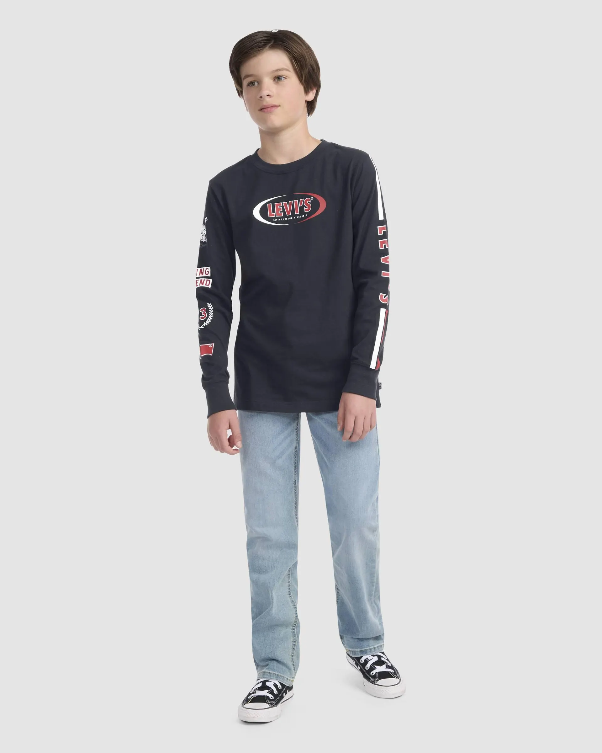 Racing Stripes Ls Tee Big Boys S-xl
