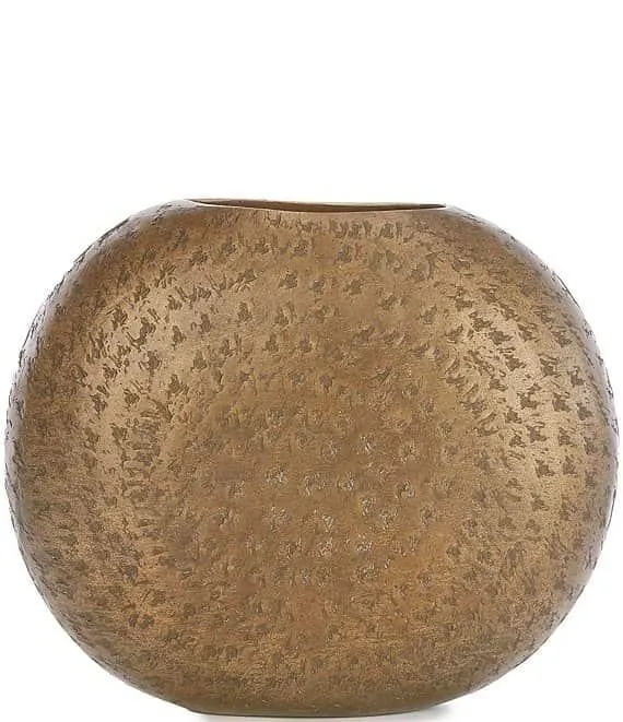 Simplicity Collection Tooled Metal Short Vase