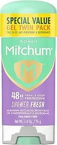 Mitchum Women’s Triple Odor Protection Antiperspirant & Deodorant Gel, Shower Fresh, 48HR Protection, 2 pack