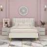 Eriksay Low Profile Upholstered Platform Bed with Wingback Headboard