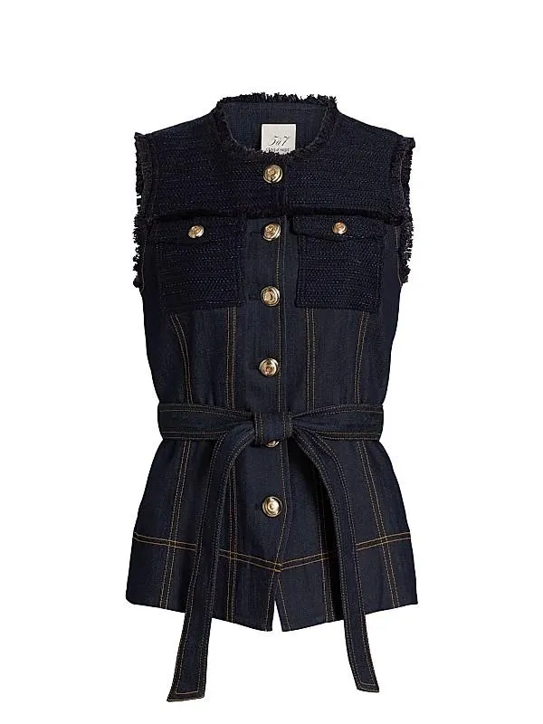 Reenee Braided Tweed Vest