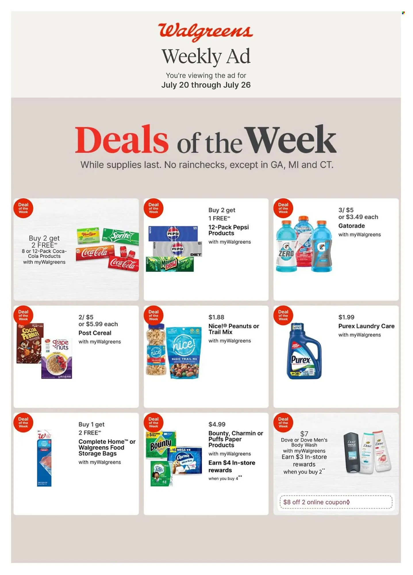 Weekly ad Walgreens Weekly Ad from July 20 to July 26 2025 - Page 1