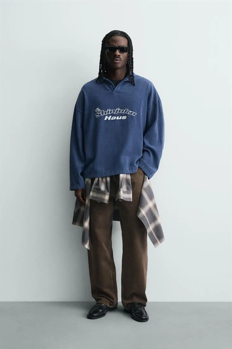 EMBROIDERED TEXTURED POLO SHIRT