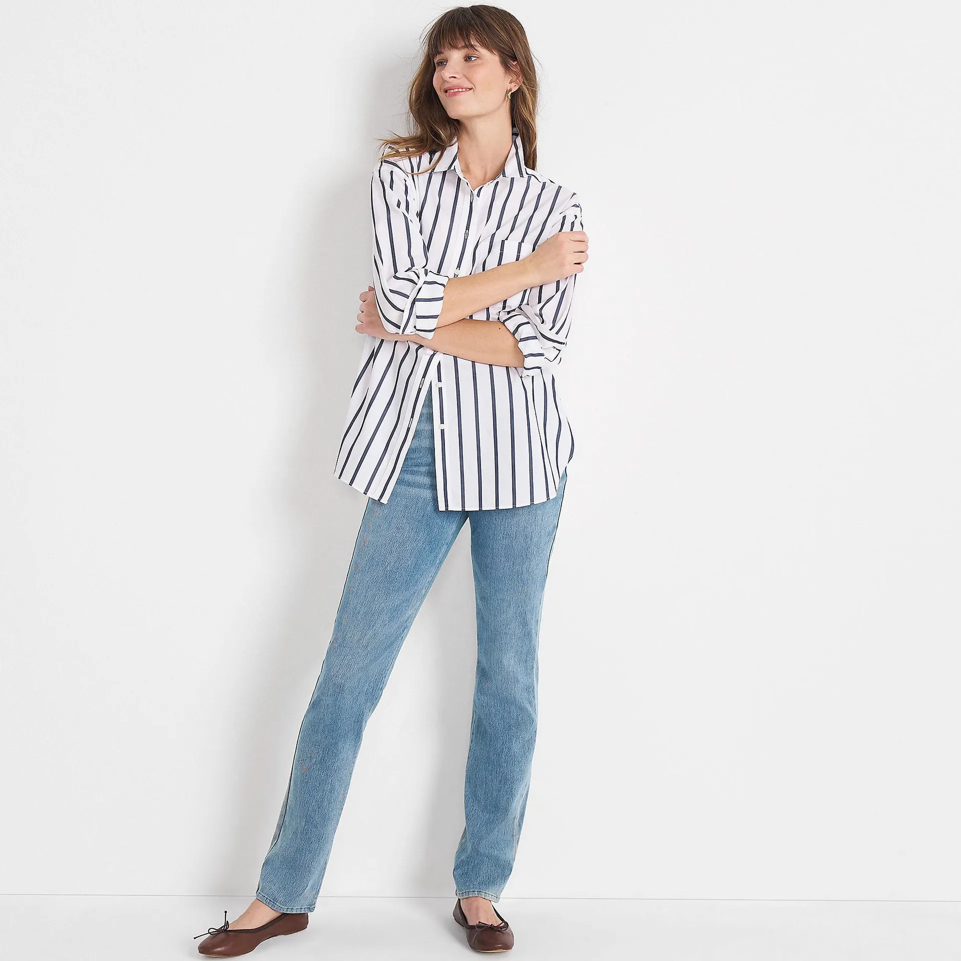 Women's Starfish High Rise Knit Denim Straight Jeans