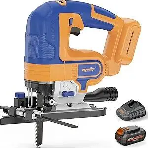 EASTYLE Cordless JigSaw Compatible with DEWALT 20V Battery,with 4Ah Battery & Charger,800-3200 SPM & 4 Cutting Positions,5.3" Wood/0.78" Aluminum Cuts,Dust Collection Port & Dual Safety Lock
