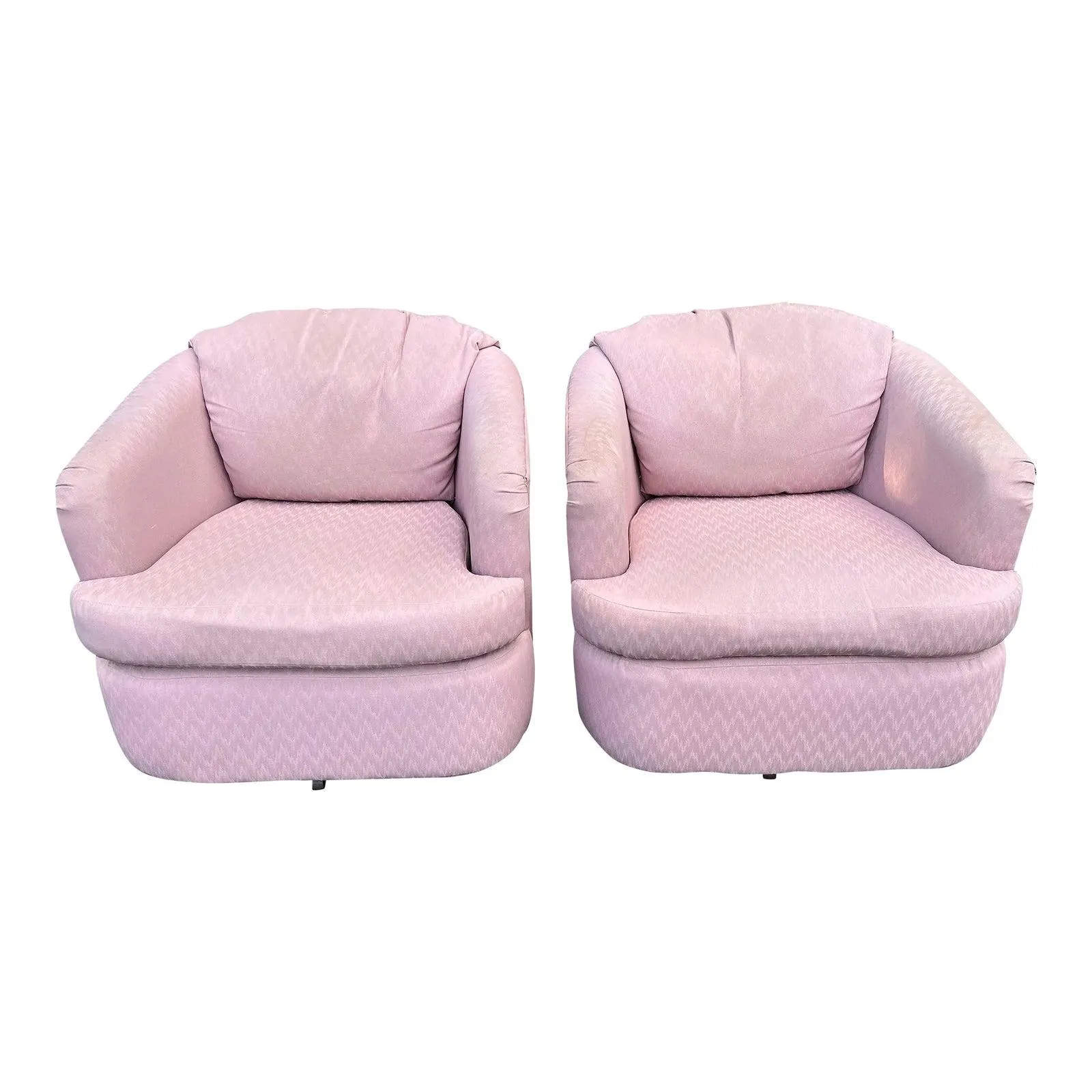 Dusty Pink Swivel Club Chairs