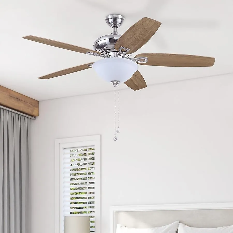 Harbor Breeze Coastal Creek 52-in Brushed Nickel with Toffee/cocoa Blades Ceiling Fan With Light ( 5 -Blade )