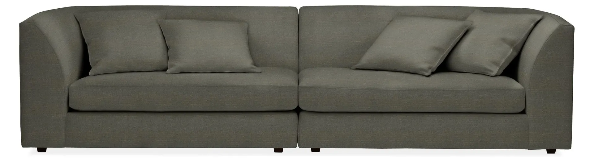 Astaire 120" Two-Piece Sofa in Hawkins Charcoal