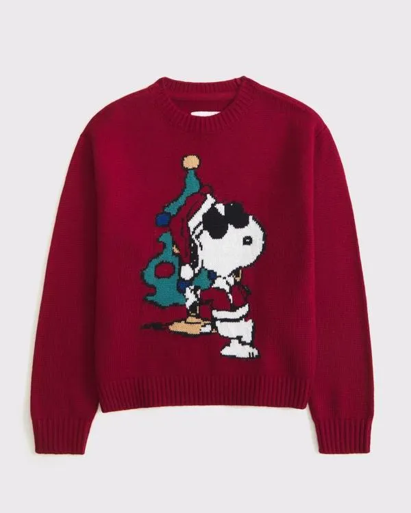 snoopy graphic crew sweater