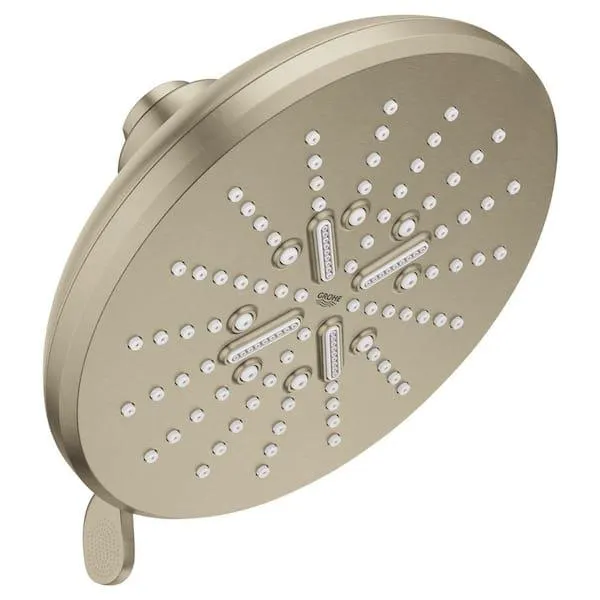 Rainshower SmartActive 3-Spray Patterns with 1.75 GPM 6.5 in. Wall Mount Round Fixed Shower Head in Brushed Nickel