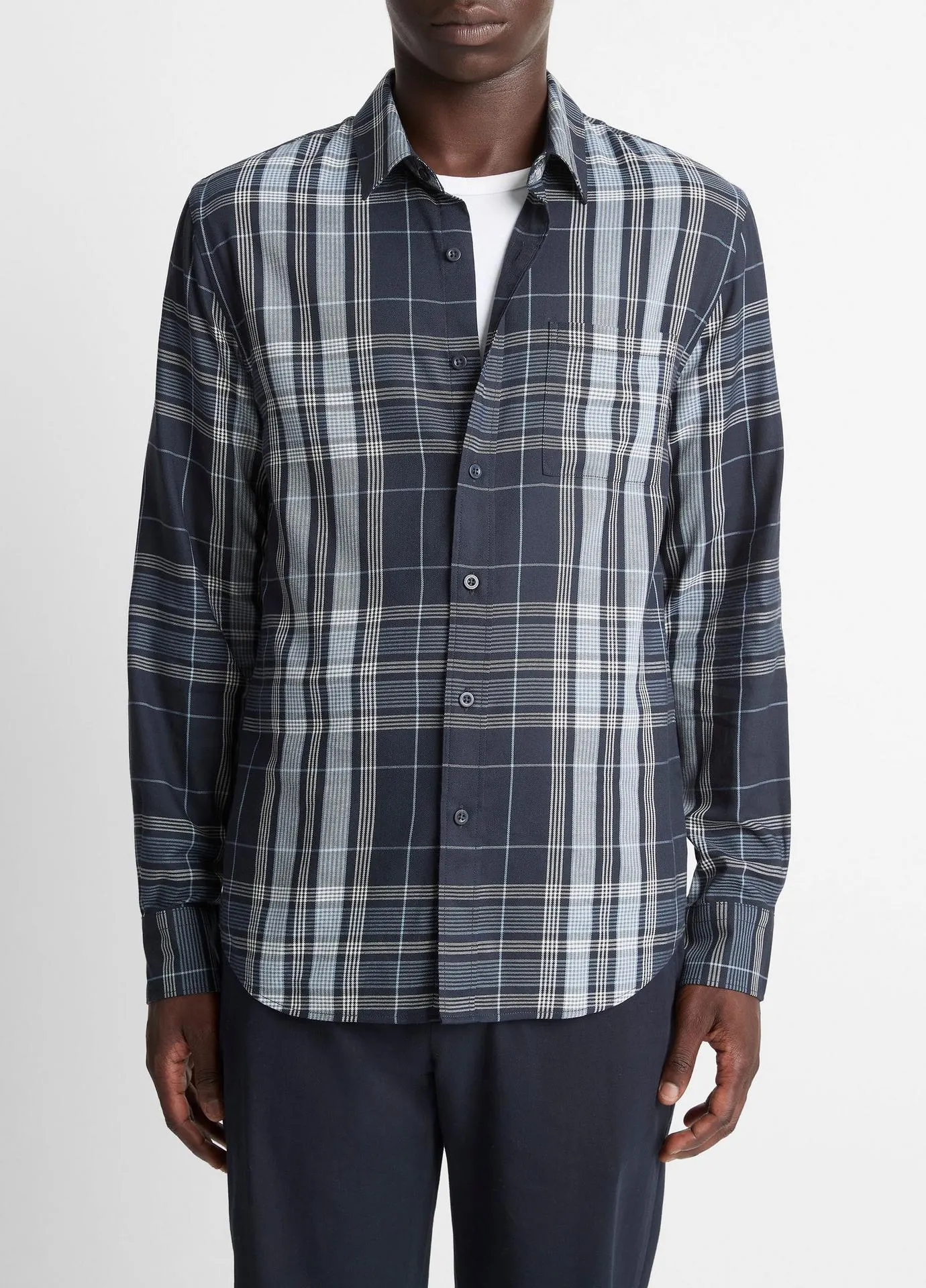 Dunluce Plaid Cotton-Blend Button-Front Shirt