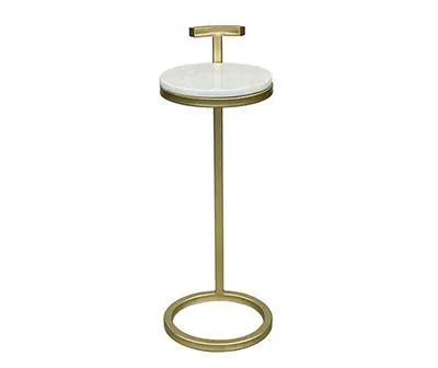 Marble & Metal Drink Side Table