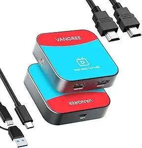 VANGREE Capture Card for Nintendo Switch, 4K Audio Video Capture Card, USB C 3.0 1080P 60FPS HDMI Recorder for Gaming/Live Streaming/Video Conference, Works for Nintendo Switch/PS5/Xbox/OBS/Camera/PC