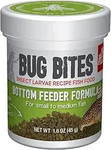 Fluval Bug Bites Bottom Feeder Fish Food, Granules for Small to Medium Sized Fish, 1.60 Oz., A6586