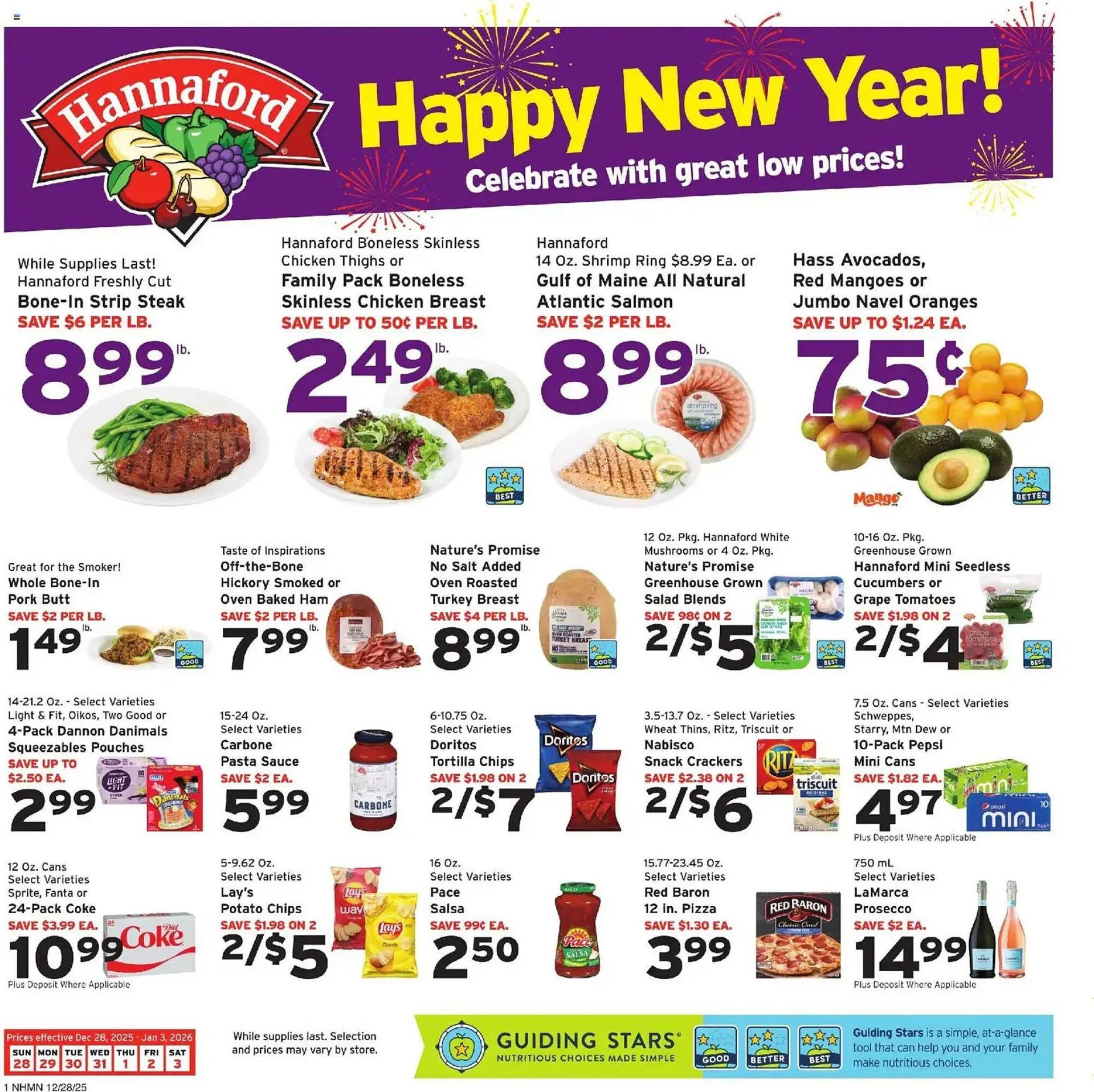 Weekly ad Hannaford flyer from December 28 to January 3 2026 - Page 1
