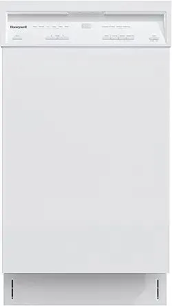 Honeywell 18 Inch Dishwasher with 8 Place settings, 6 Washing Programs, Stainless Steel Tub, UL/Energy Star- Black