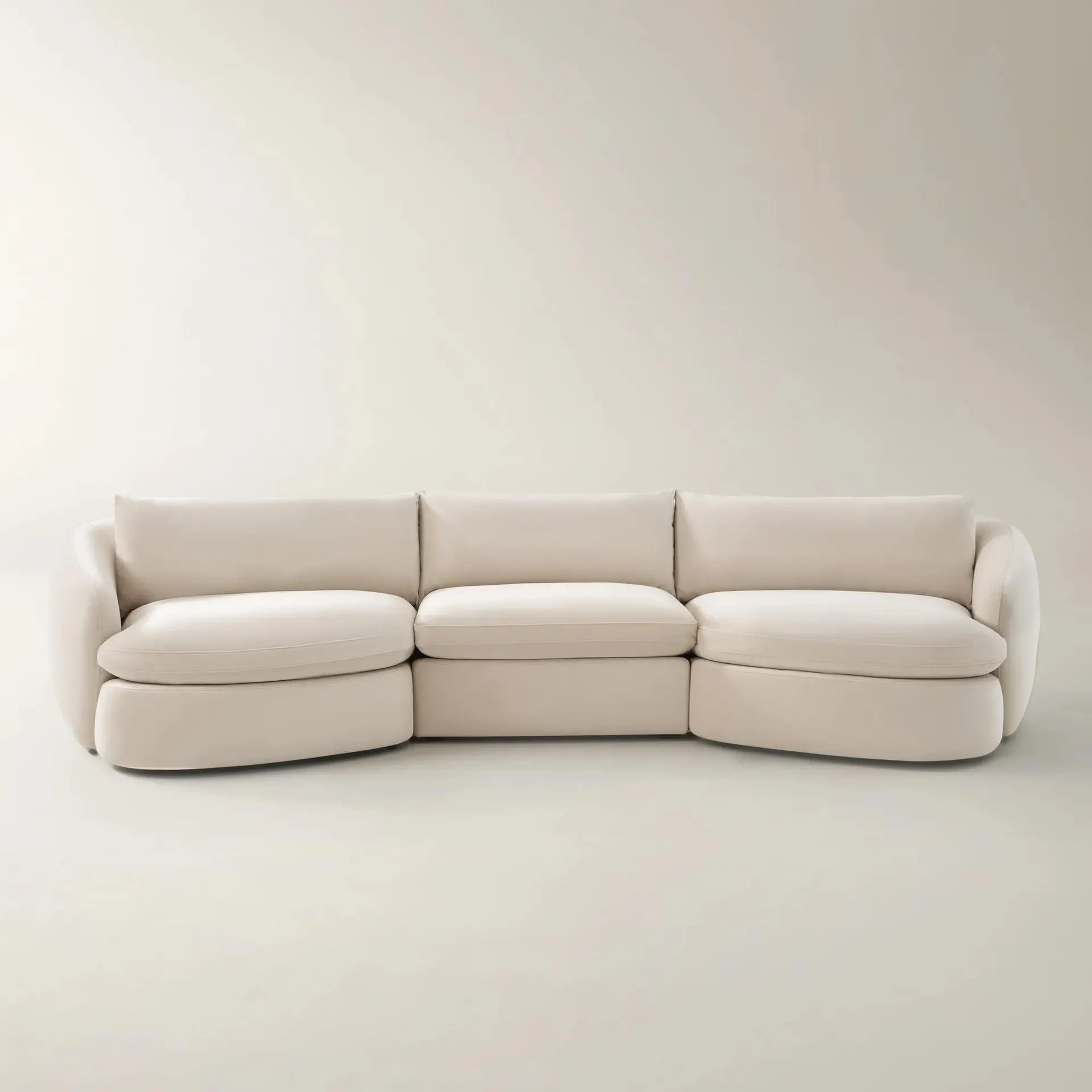 Sabrina Velvet Sofa (158") - Oatmeal