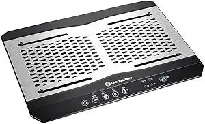 Thermaltake Massive TM Aluminum Panel Dual 120mm Fans Adjustable Temperature Sensor 10"-17" Laptop Notebook Cooling Pad CL-N002-PL12BL-A,Black