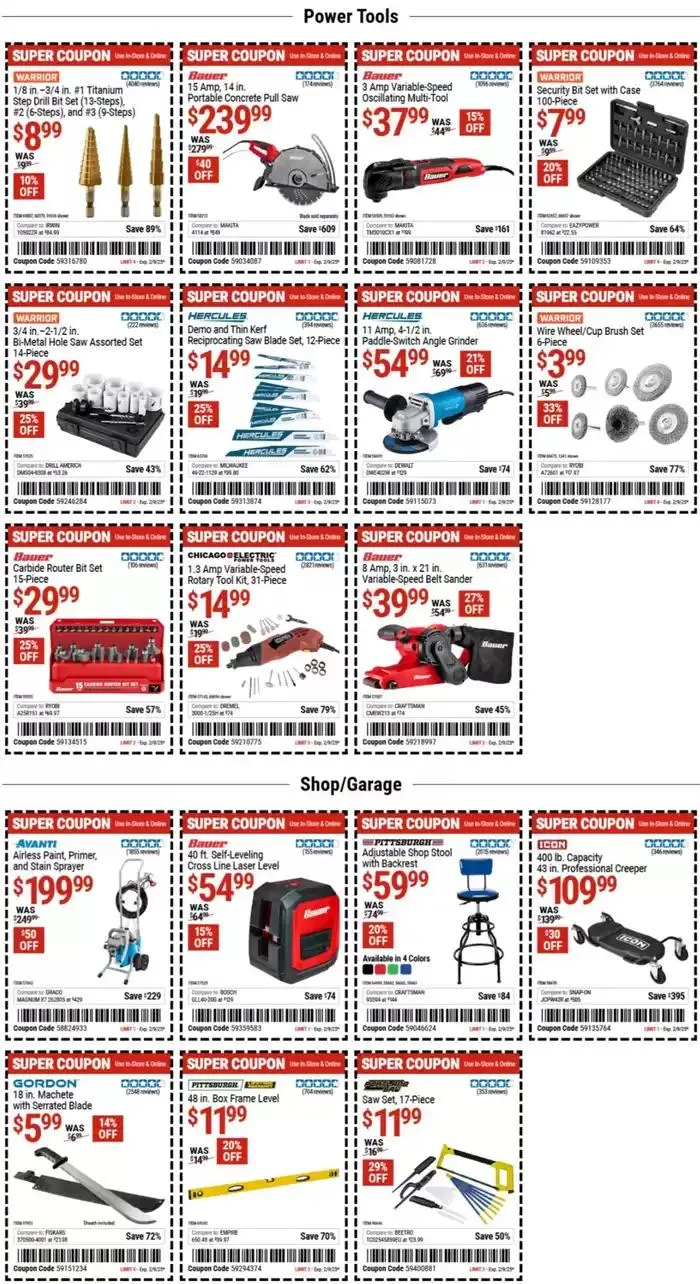 Weekly ad Harbor Freight Tools weekly ad from January 27 to February 10 2025 - Page 4