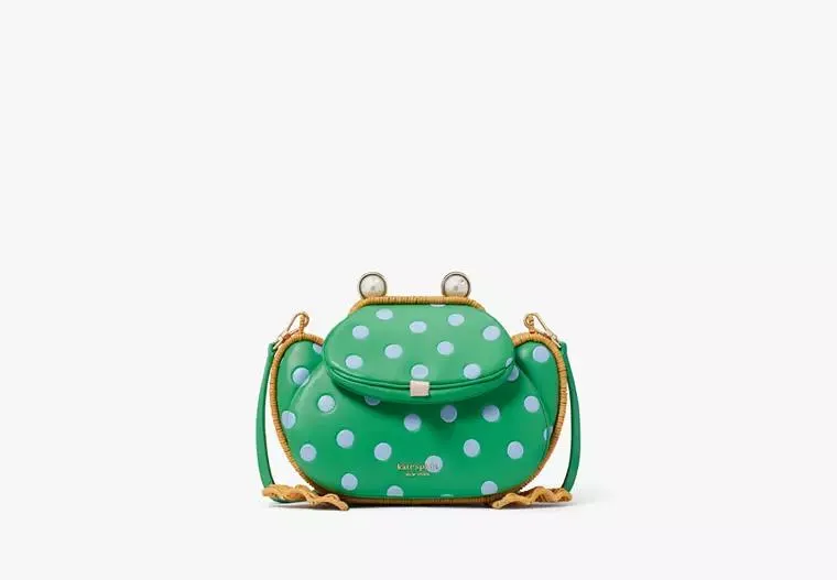 Lily Polka Dot Wicker 3D Frog Crossbody