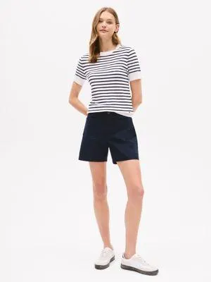 Lightweight Stripe Short-Sleeve Sweater