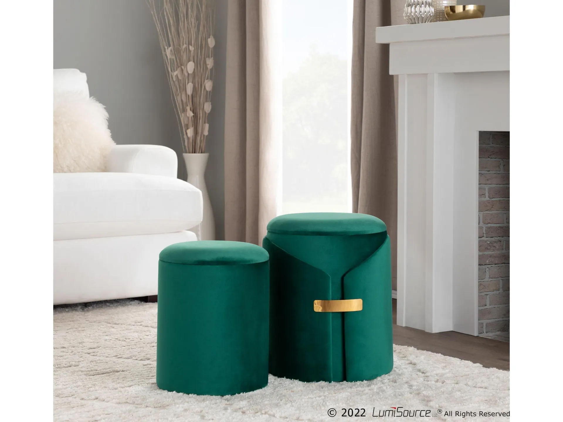 LumiSource Dahlia Ottoman Set