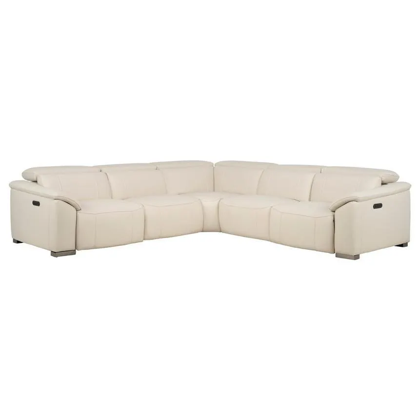 Cordova Cream Leather Power Reclining Sectional with 5PCS/2PWR
