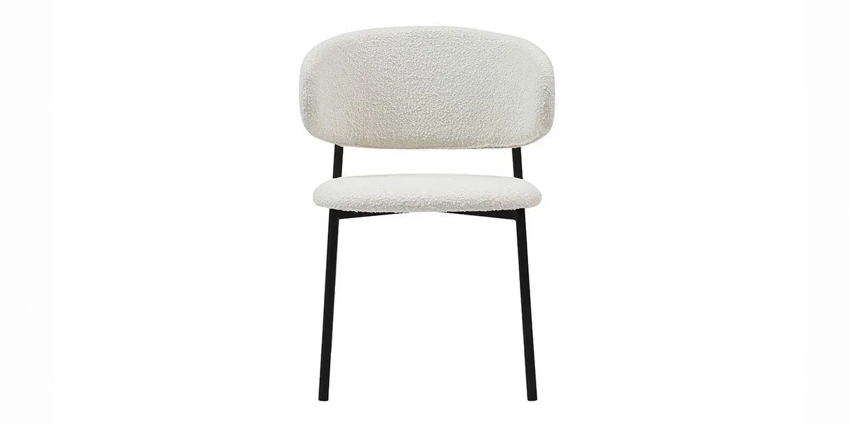 Zoya Dining Chair White Bouclé