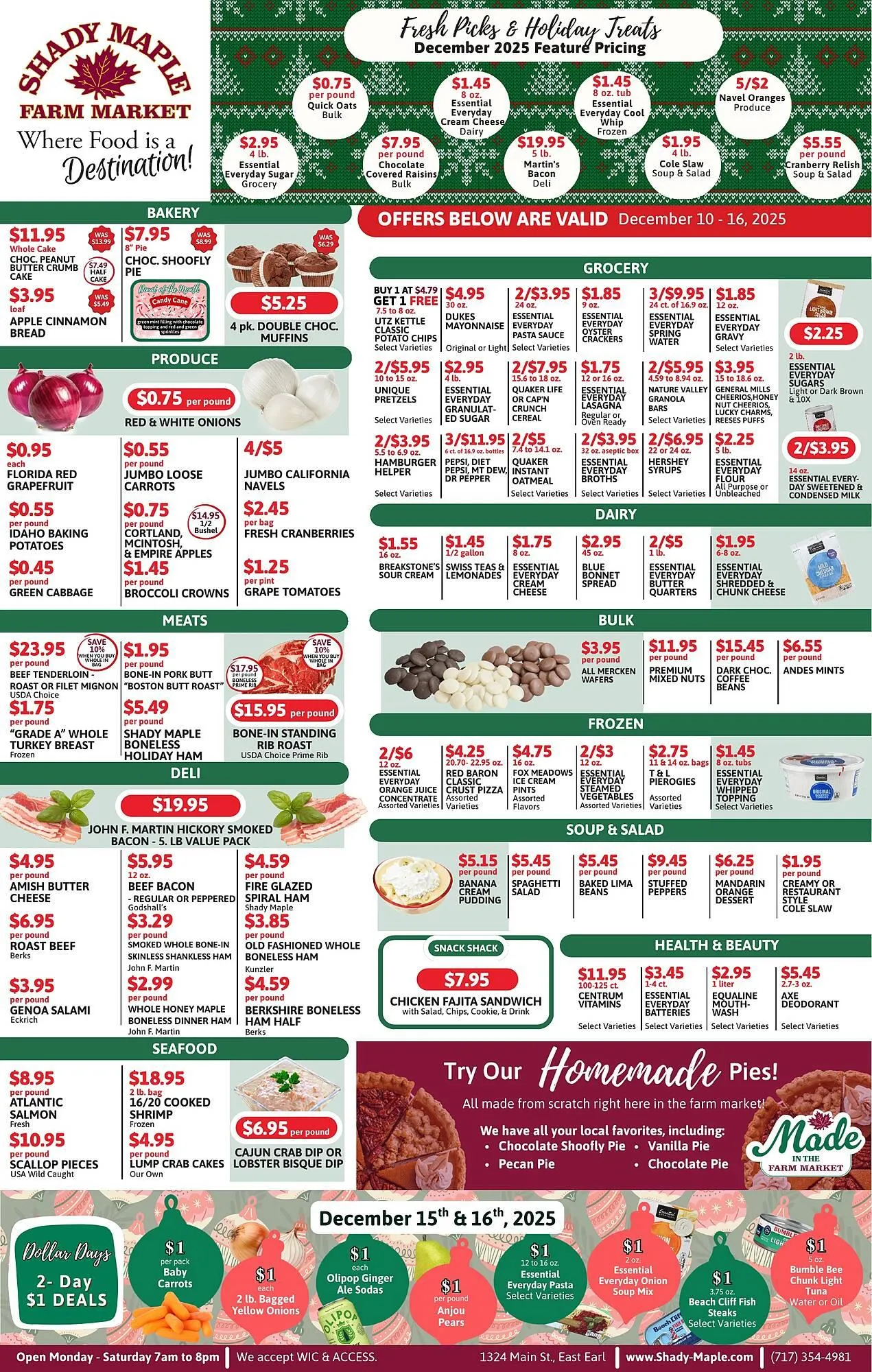 Weekly ad Shady Maple Farm Market weekly ad from December 10 to December 16 2025 - Page 1