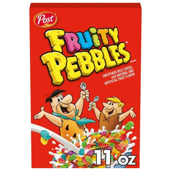 Post Fruity PEBBLES Breakfast Cereal, Gluten Free, Kids Snacks, Small Cereal Box