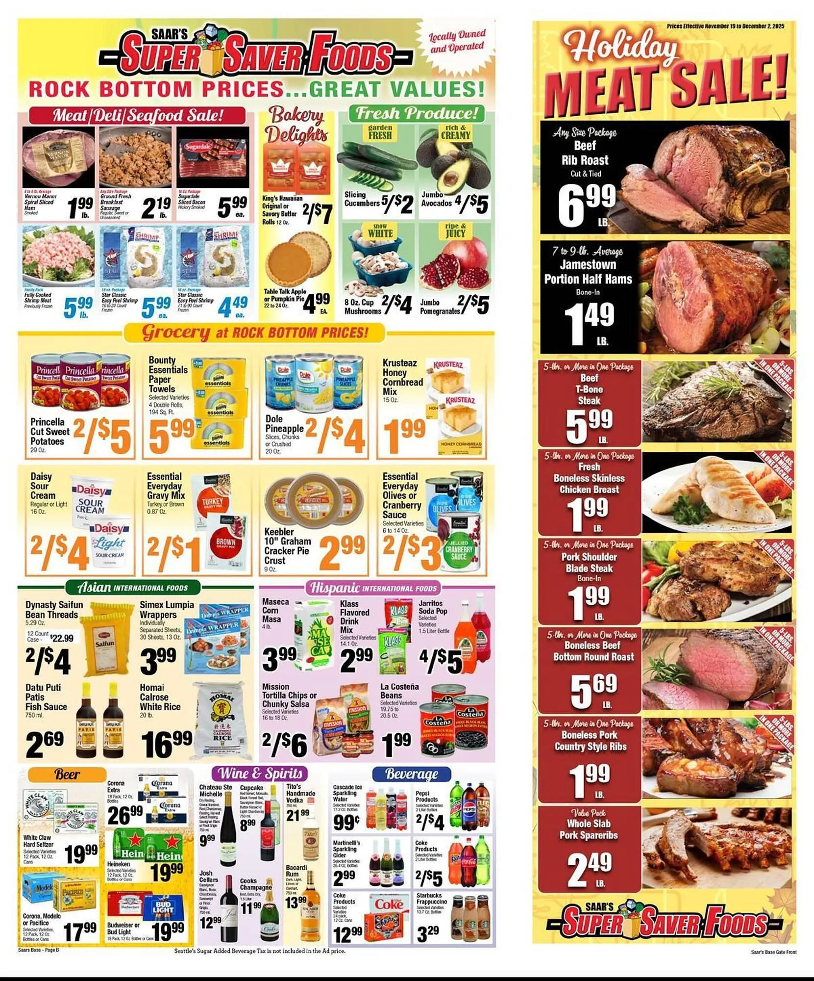 Weekly promotion Super Saver weekly ad spanning from November 19 to December 2 2025 - Page 2 for Catalogue 365