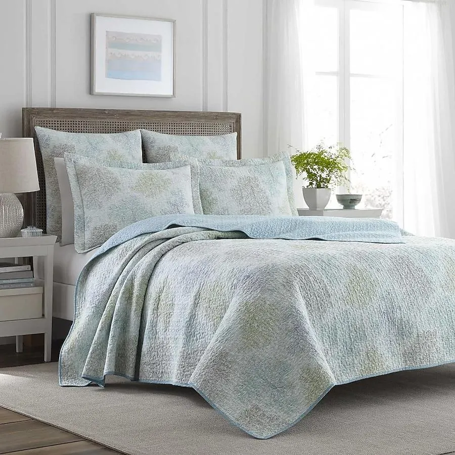 Laura Ashley Saltwater 3 -Piece Multi Blue King Quilt Set