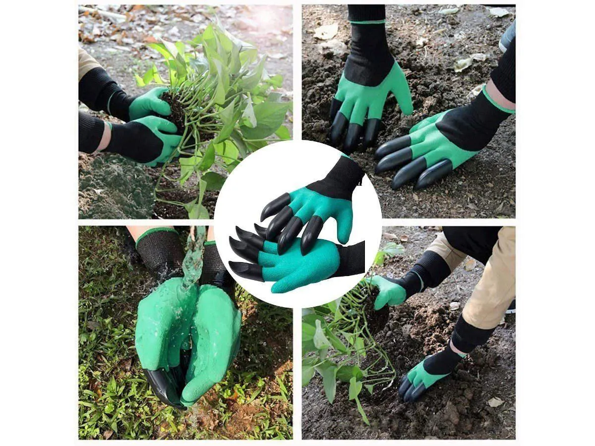 Waterproof Gardening Gloves with Hand Sturdy Claws,Quick & Easy to Dig & Plant Safe for Rose Pruning