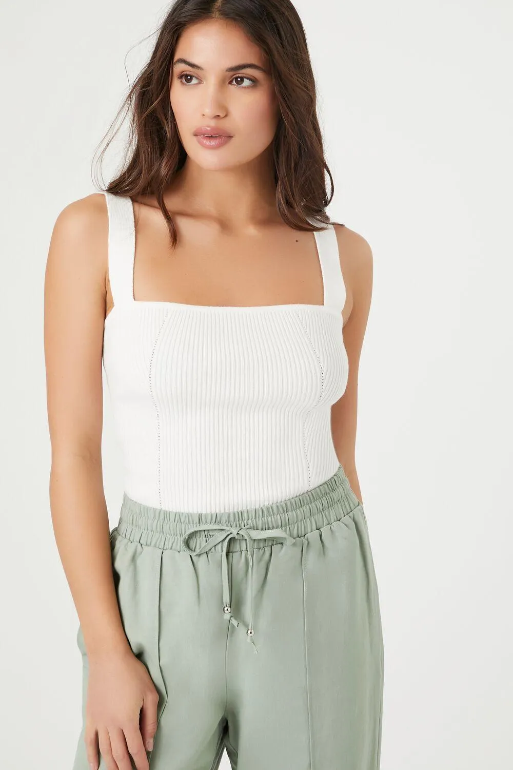 Ribbed Sweater-Knit Bodysuit