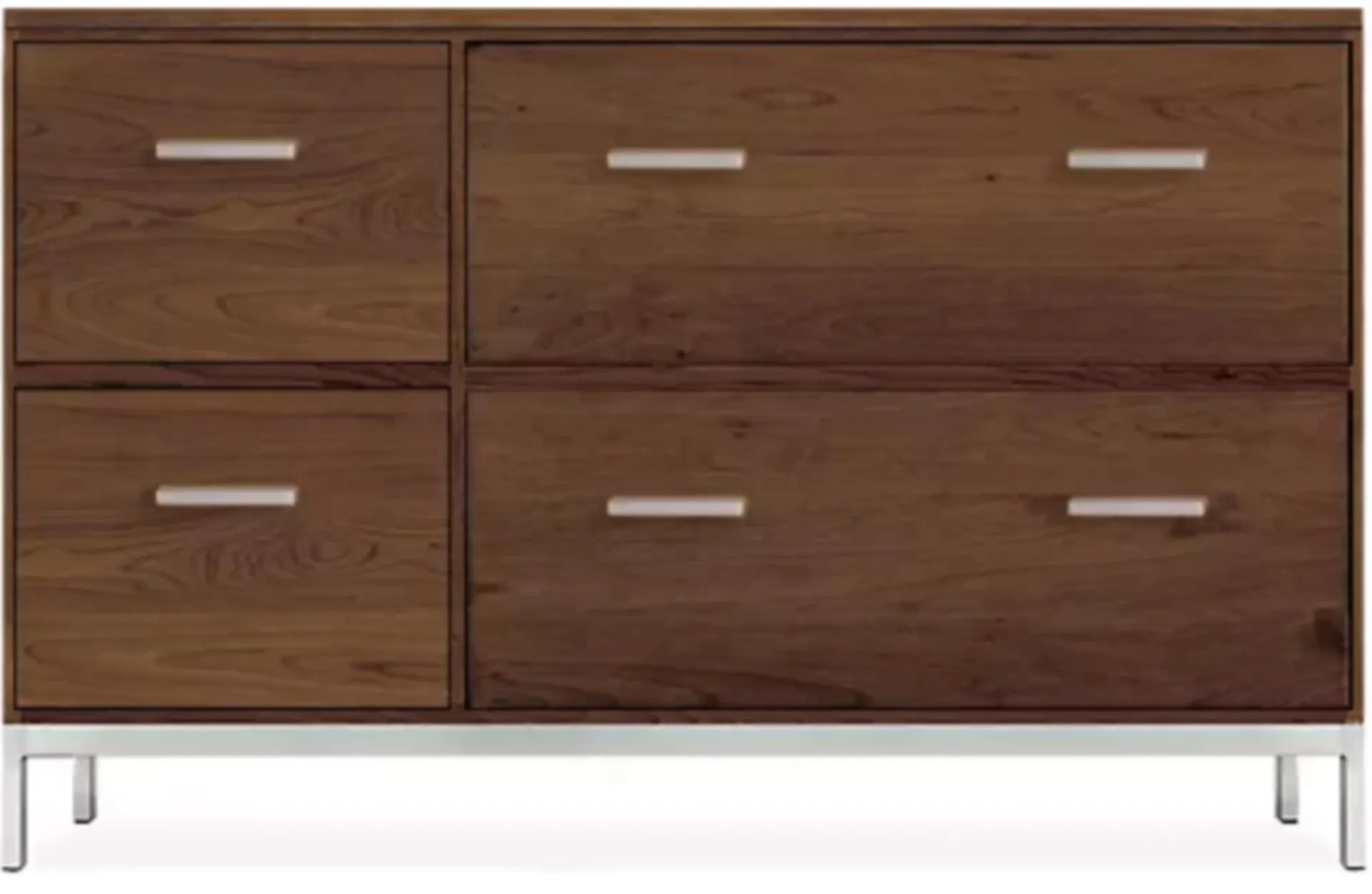 Linear 51w 16d 32h Cabinet in Walnut with Stainless Steel