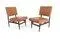 Set of Vintage Camel Skai Dining Chairs with Ebonized Wood Frameby Dassi, 1950s