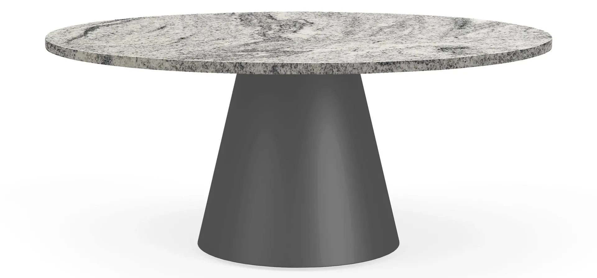 Decker 36 diam 16h Round Coffee Table w/Graphite Legs & Wiscont White Top