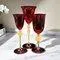 Venetian Ruby ​​and Gilt Murano Glass Goblets, Set of 3