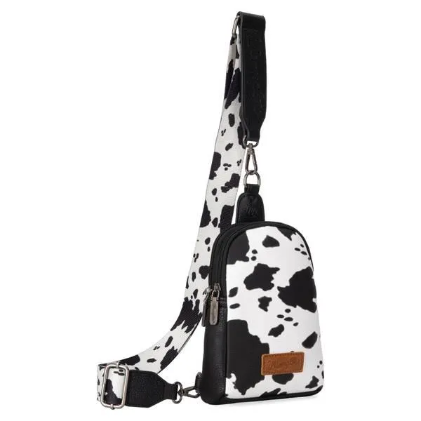 Cow Print Crossbody Sling Chest Bag