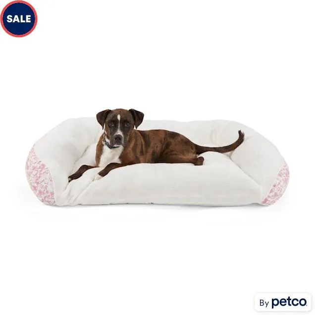 EveryYay Essentials Snooze Fest Couch Dog Bed, 36" L X 48" W X 10" H, Pink