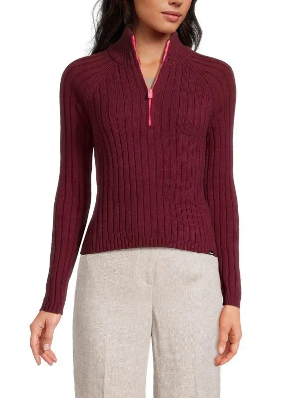 Ribbed Zip Up Sweater