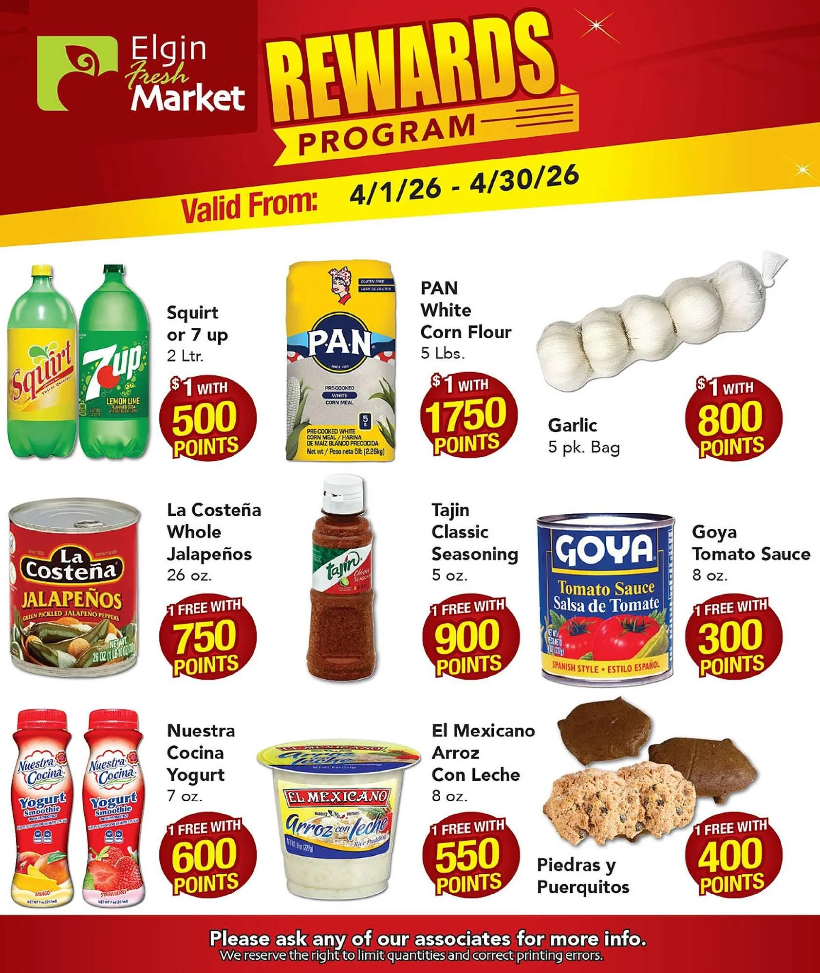 Weekly promotion Elgin Fresh Market weekly ad spanning from April 1 to April 30 2026 - Page 1 for Catalogue 365
